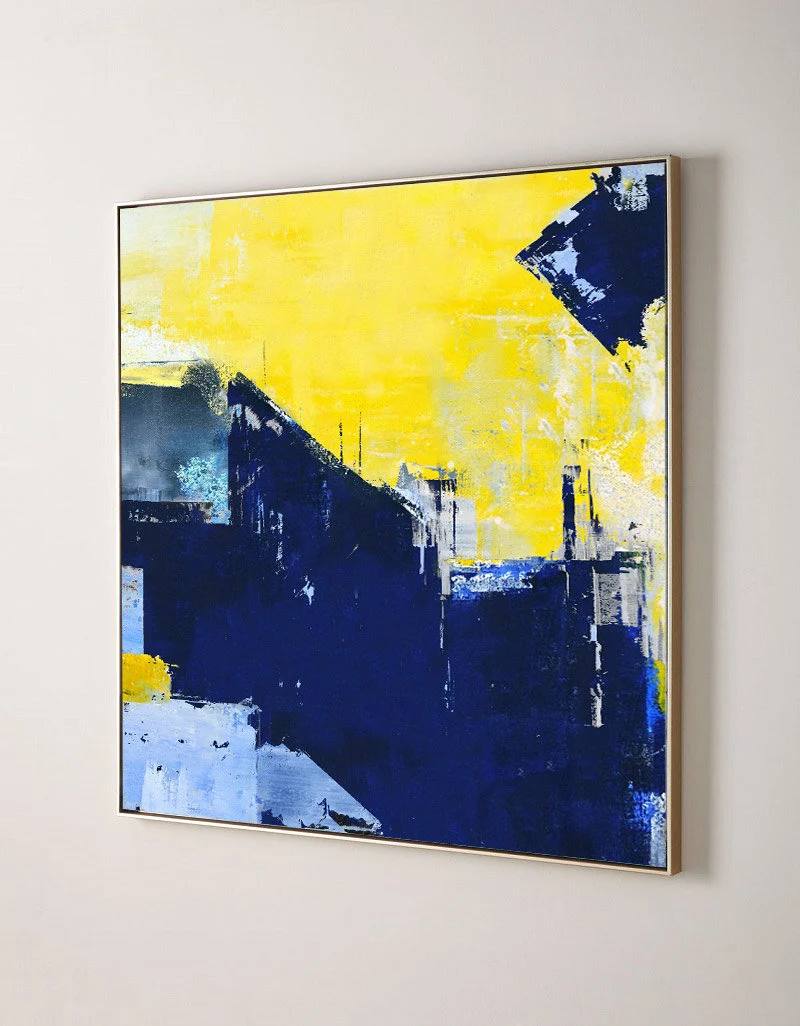 Dining Blue Office Entryway Abstract Canvas Artwork DEV75 wall art